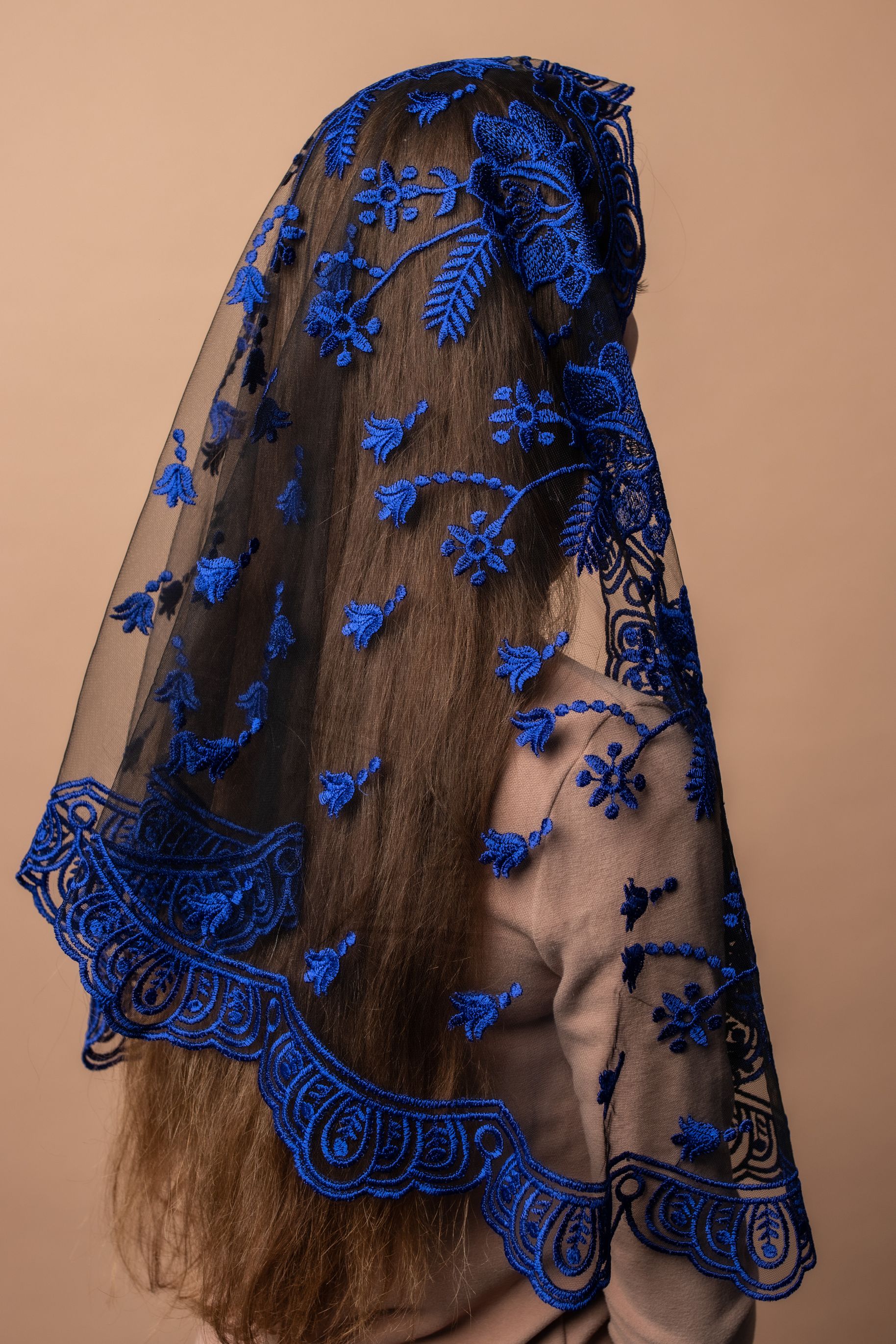 Blue Chapel Veil Mantilla - MariaVeils