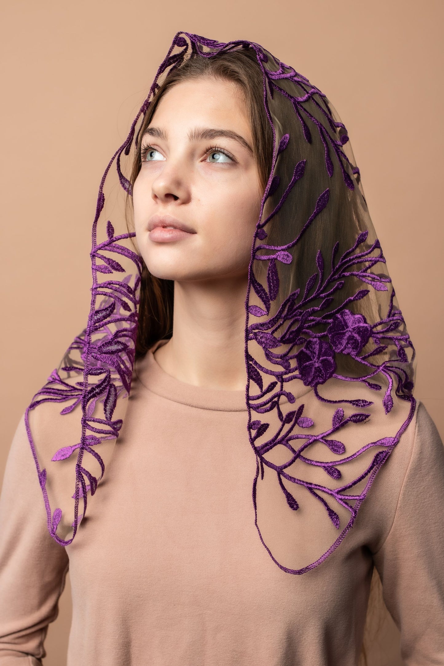 NEW! Purple floral veil - MariaVeils