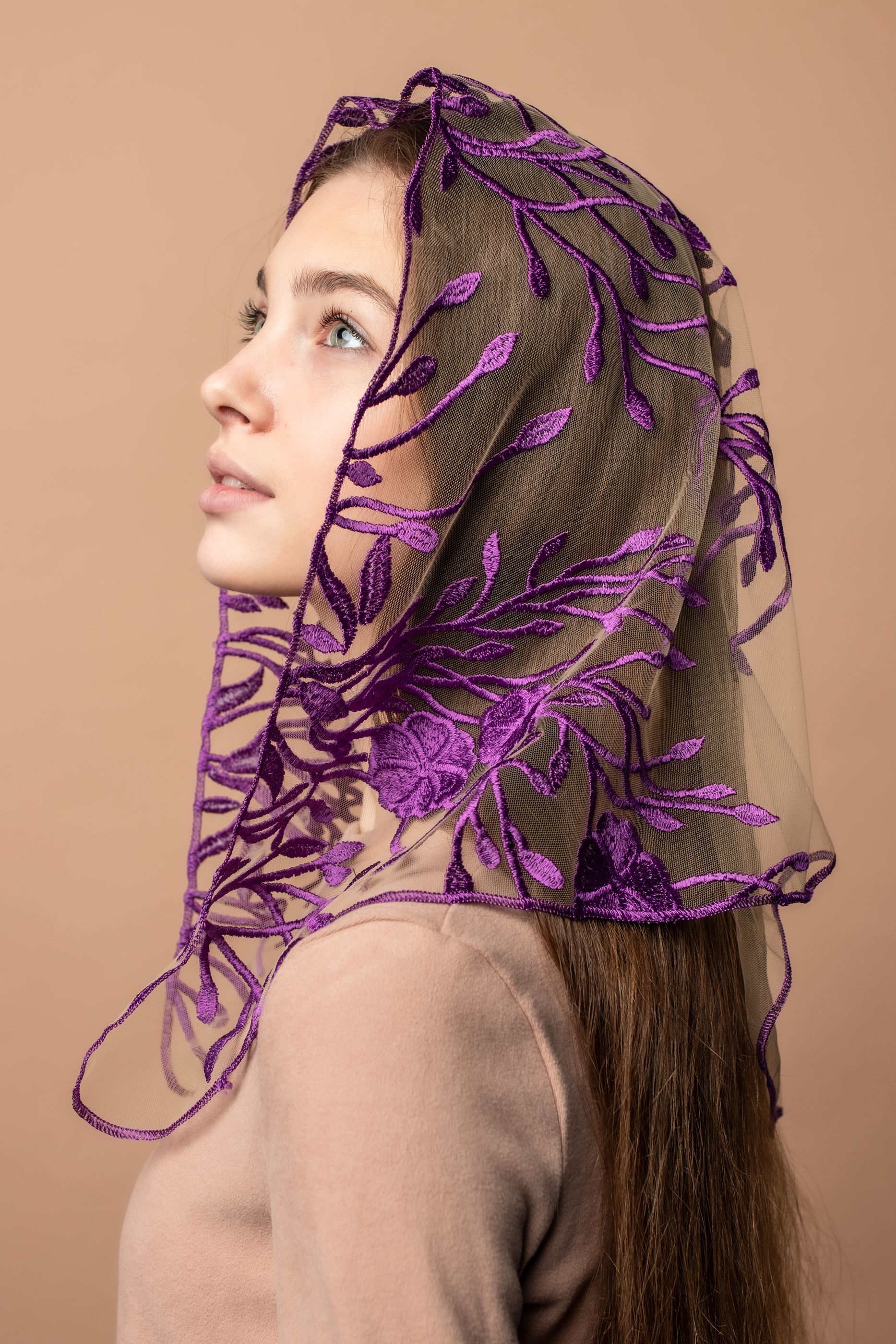 NEW! Purple floral veil - MariaVeils