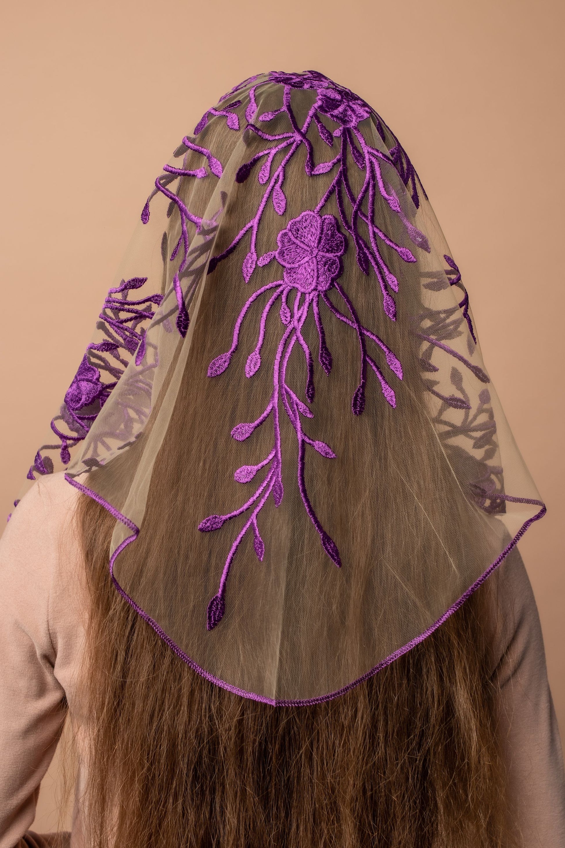 NEW! Purple floral veil - MariaVeils
