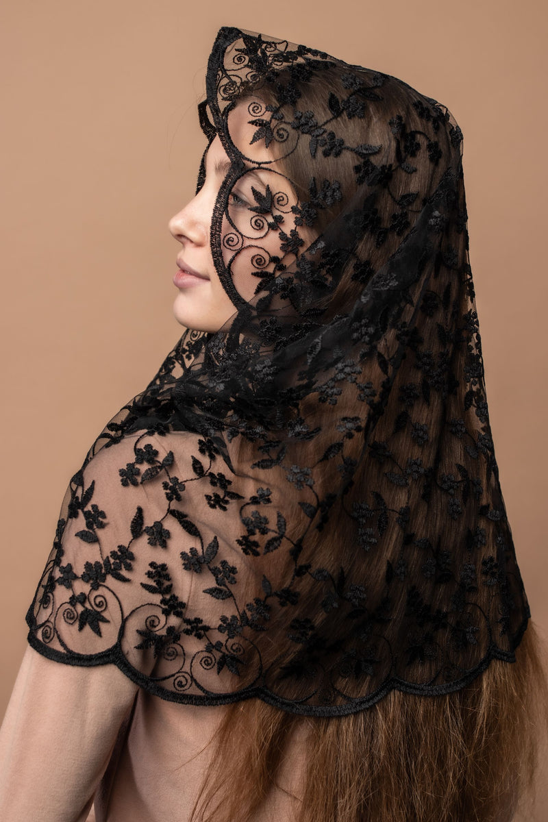 Black Lace scarf - MariaVeils