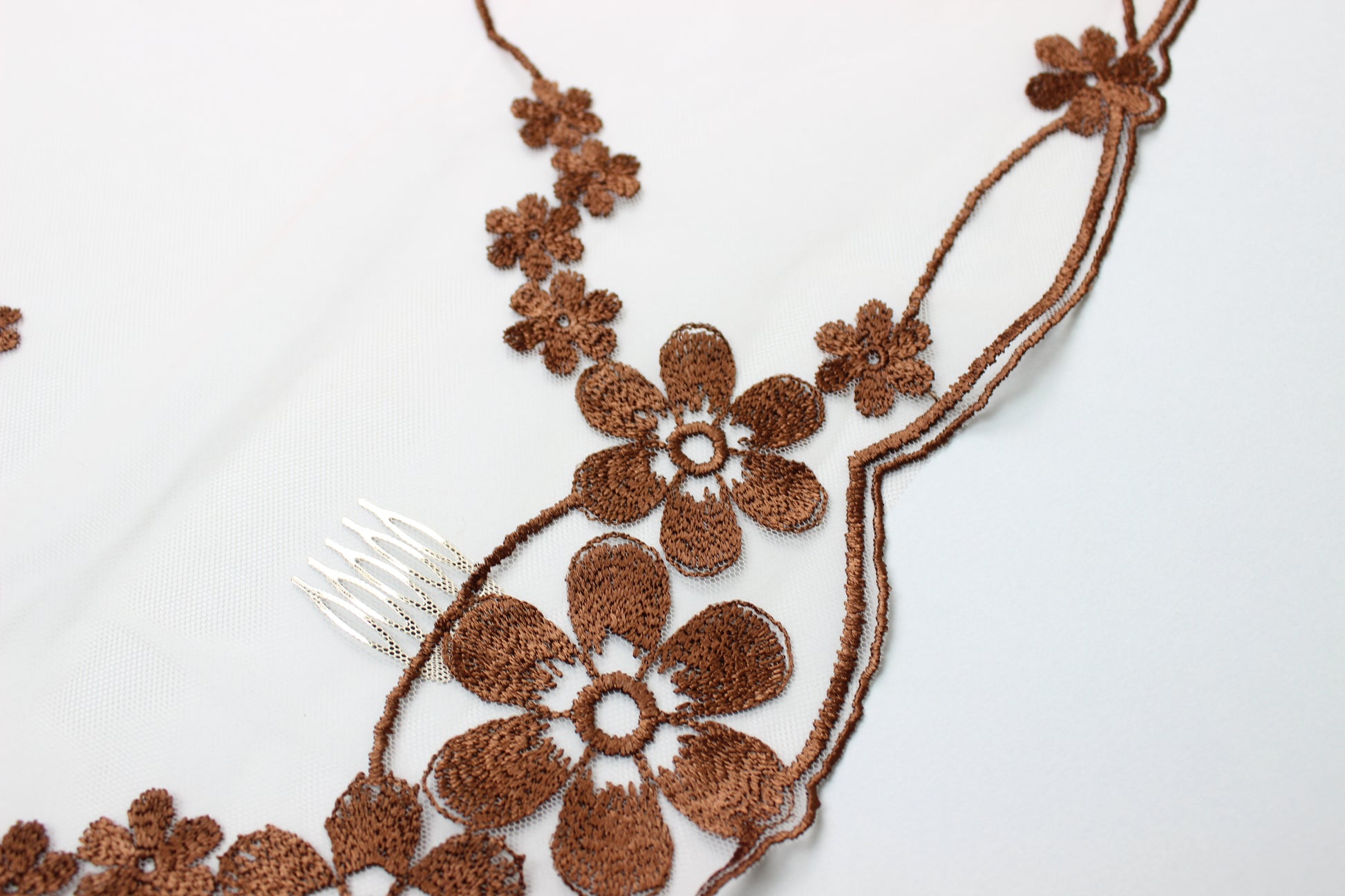 NEW COLOR Bestseller! Brown lace veil - MariaVeils
