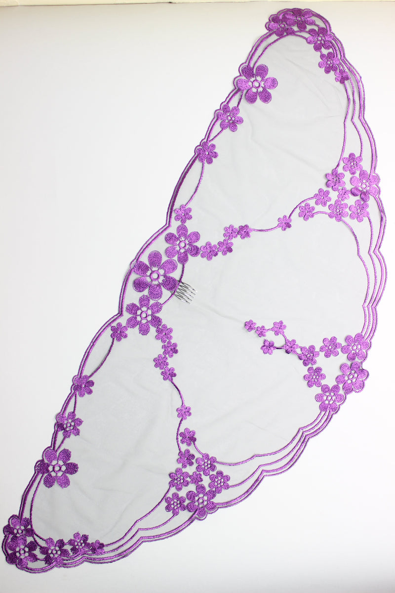 NEW COLOR Bestseller! Purple lace veil - MariaVeils