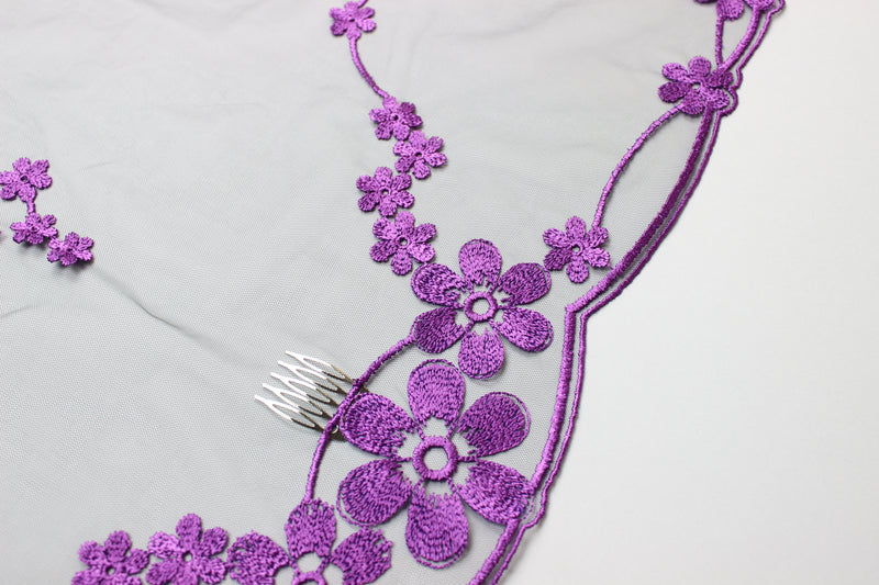 NEW COLOR Bestseller! Purple lace veil - MariaVeils