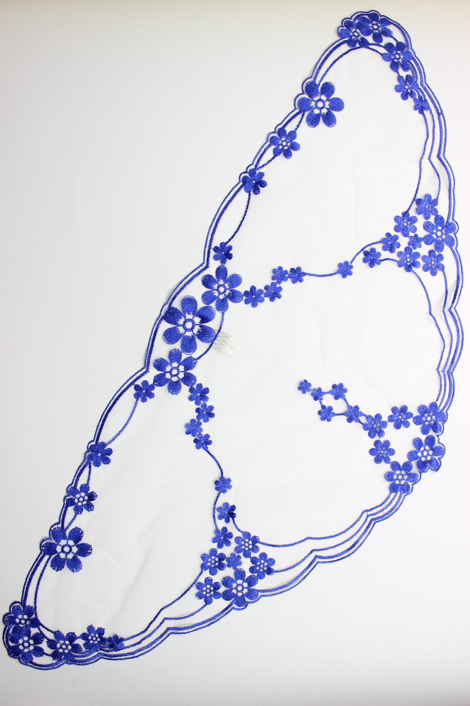 NEW COLOR Bestseller! Blue lace veil - MariaVeils