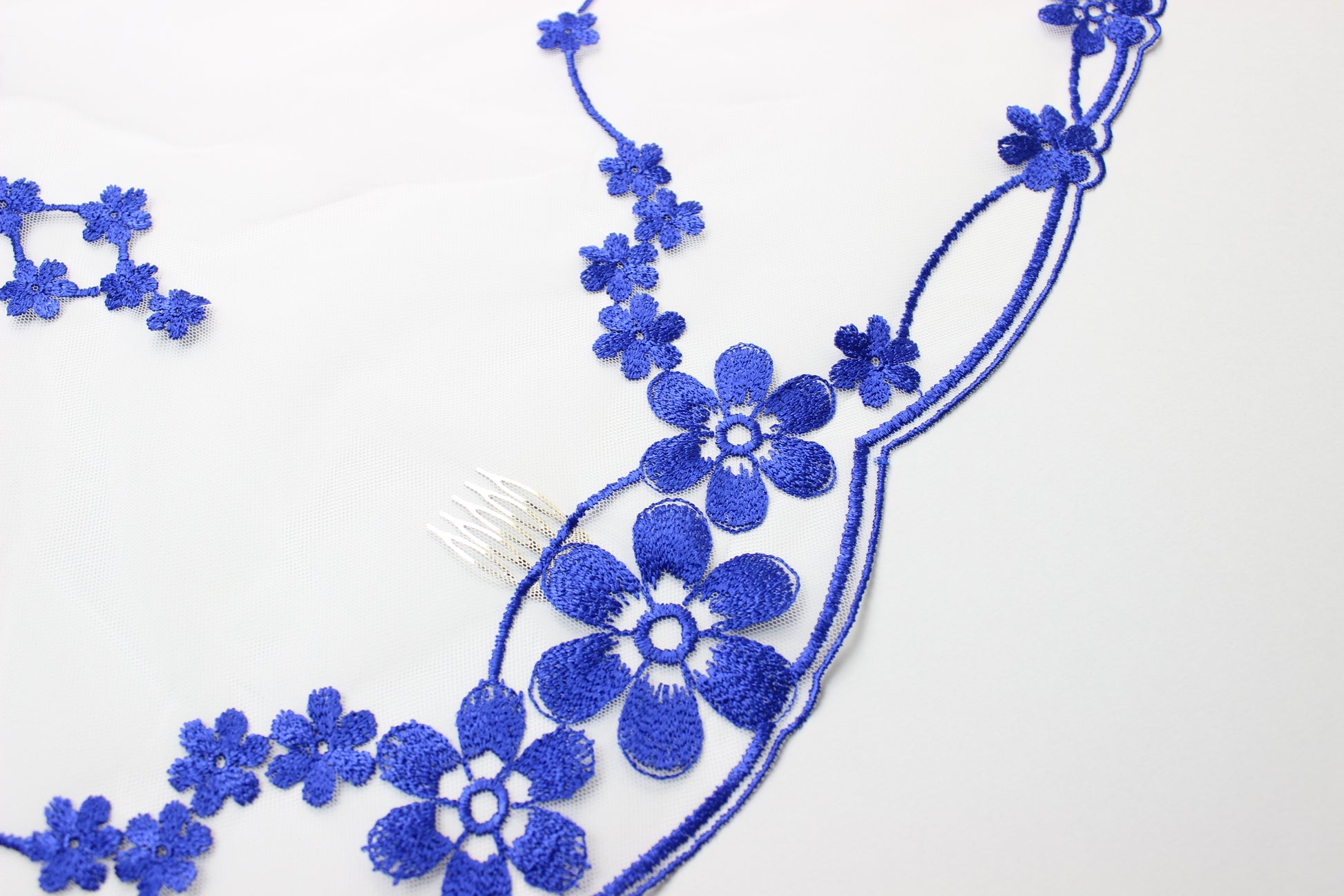 NEW COLOR Bestseller! Blue lace veil - MariaVeils