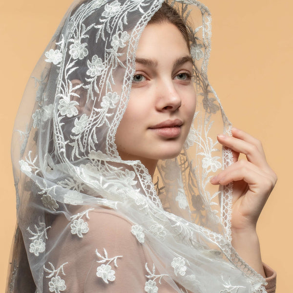 Floral infinity chapel veil - MariaVeils