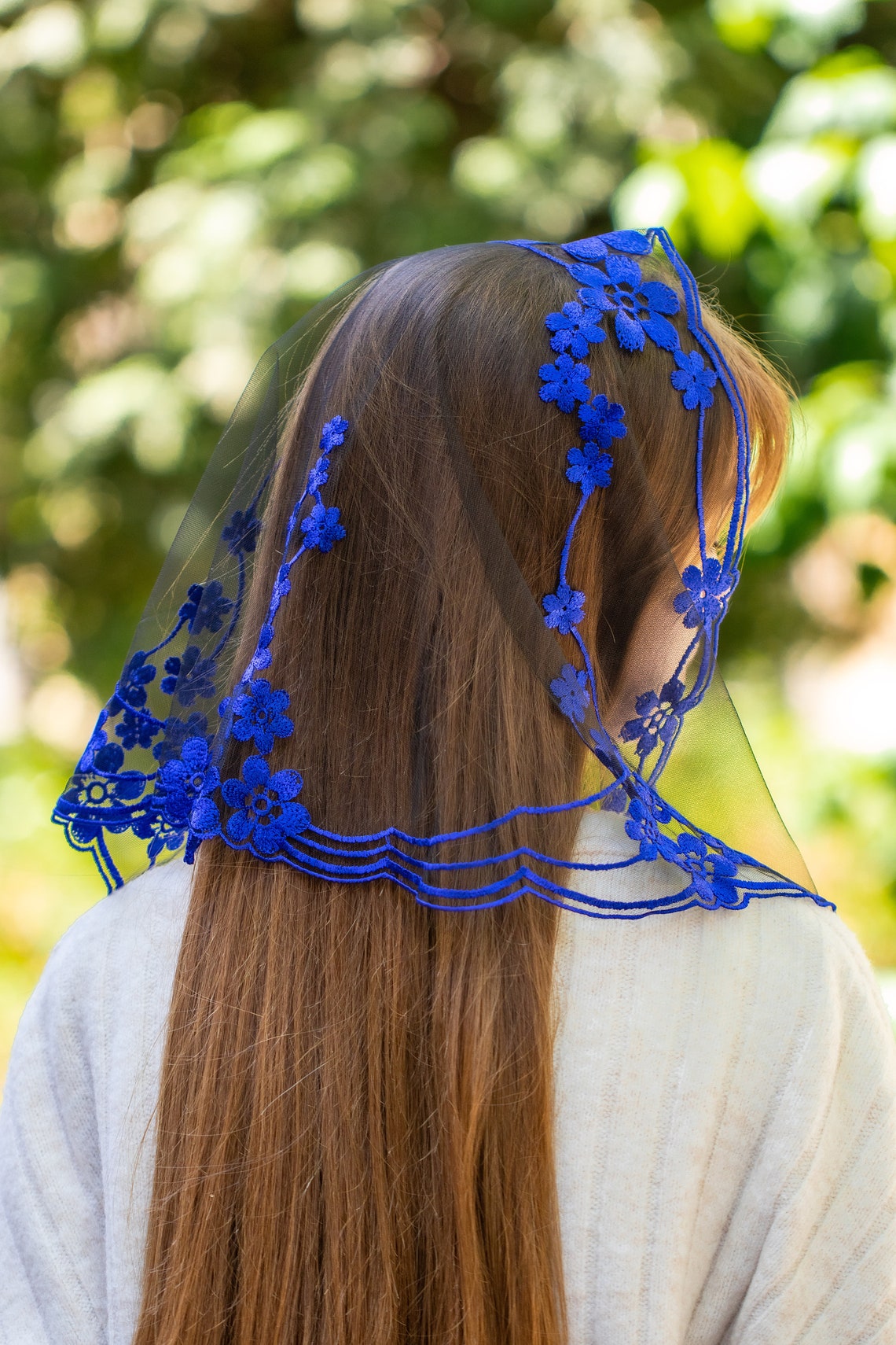 NEW!! Blue short veil - MariaVeils