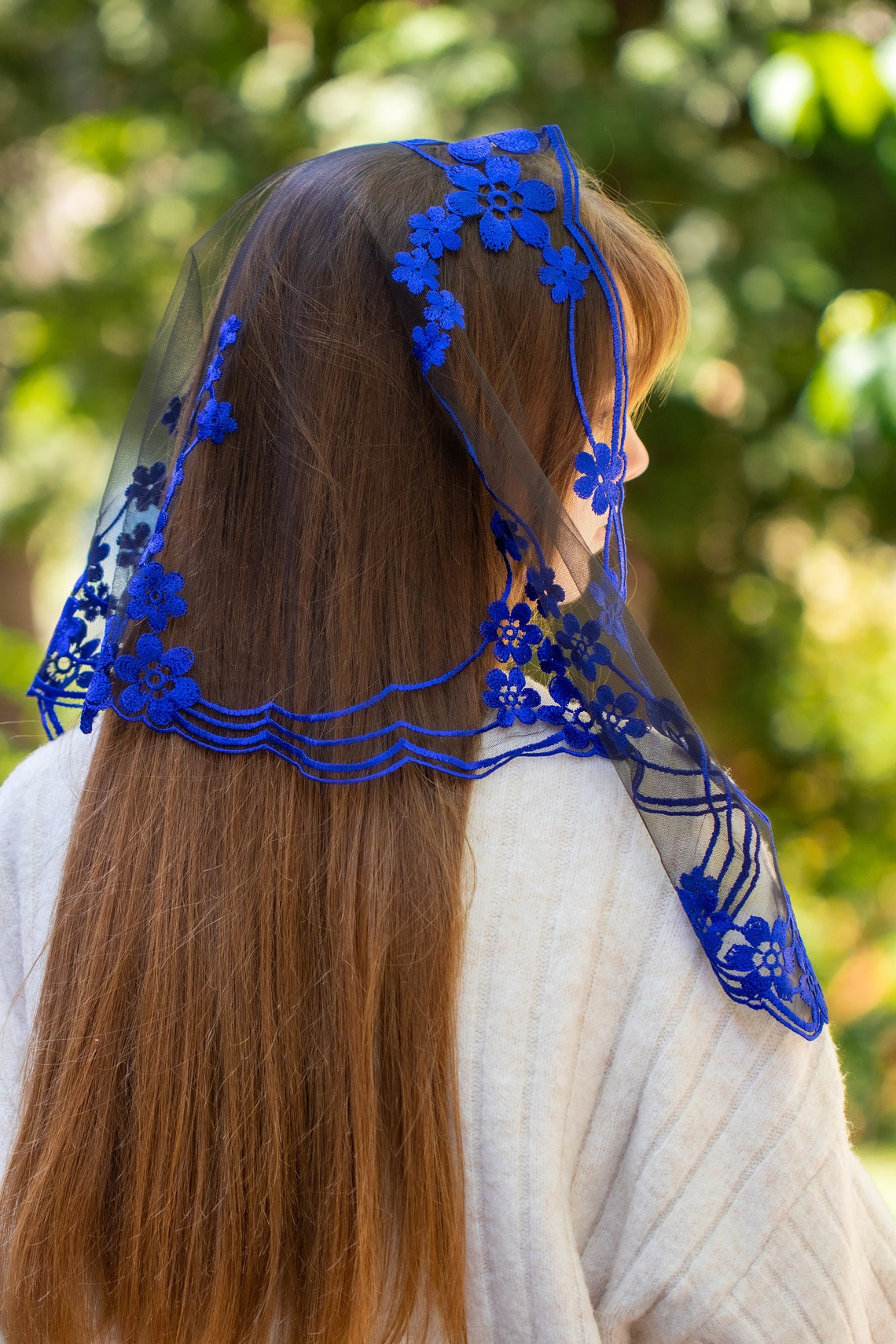 NEW!! Blue short veil - MariaVeils