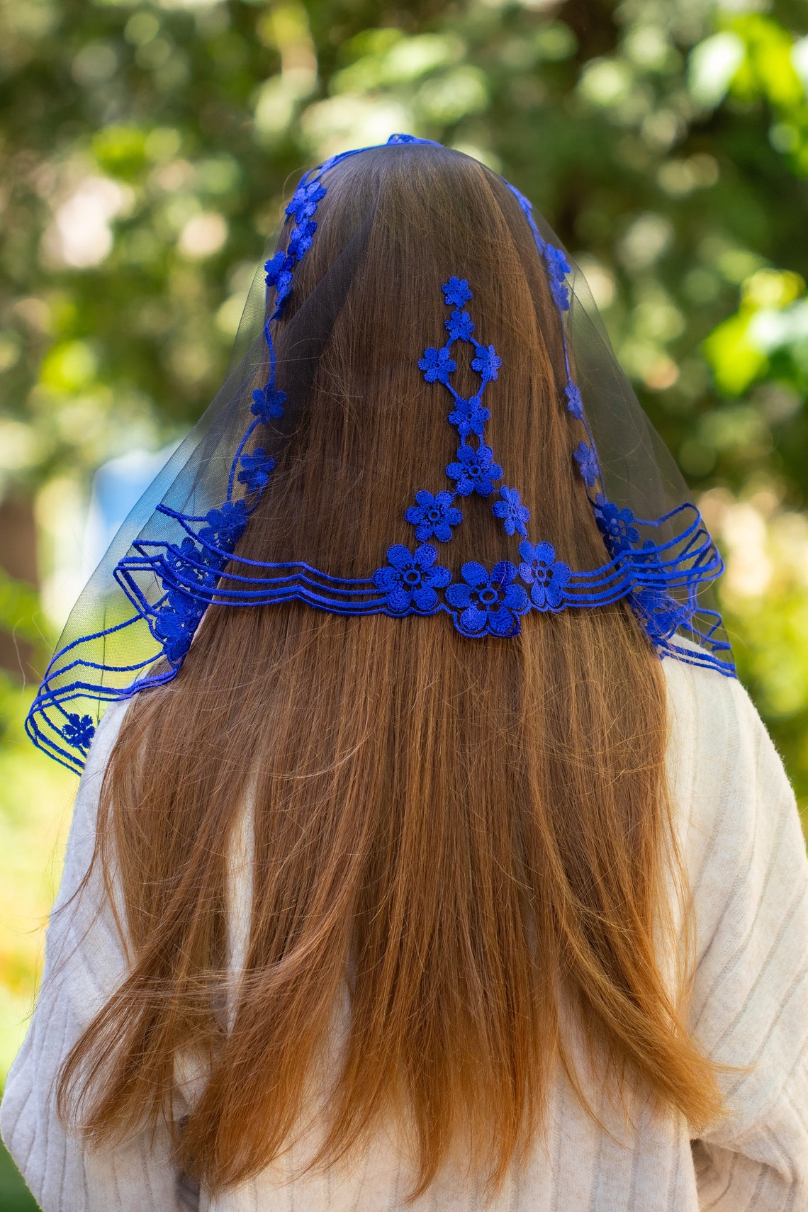 NEW!! Blue short veil - MariaVeils