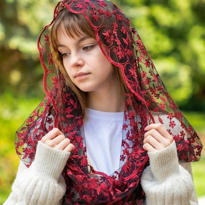 NEW! Dark red infinity veil - MariaVeils
