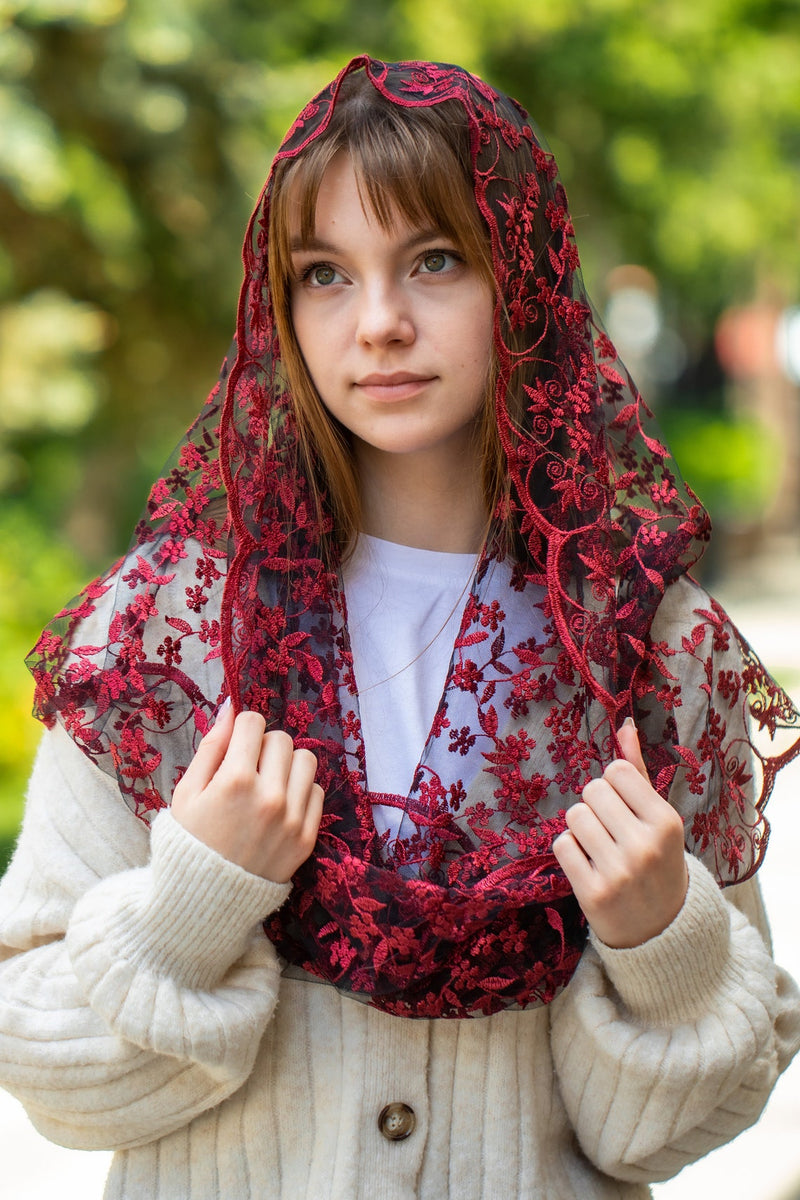 NEW! Dark red infinity veil - MariaVeils