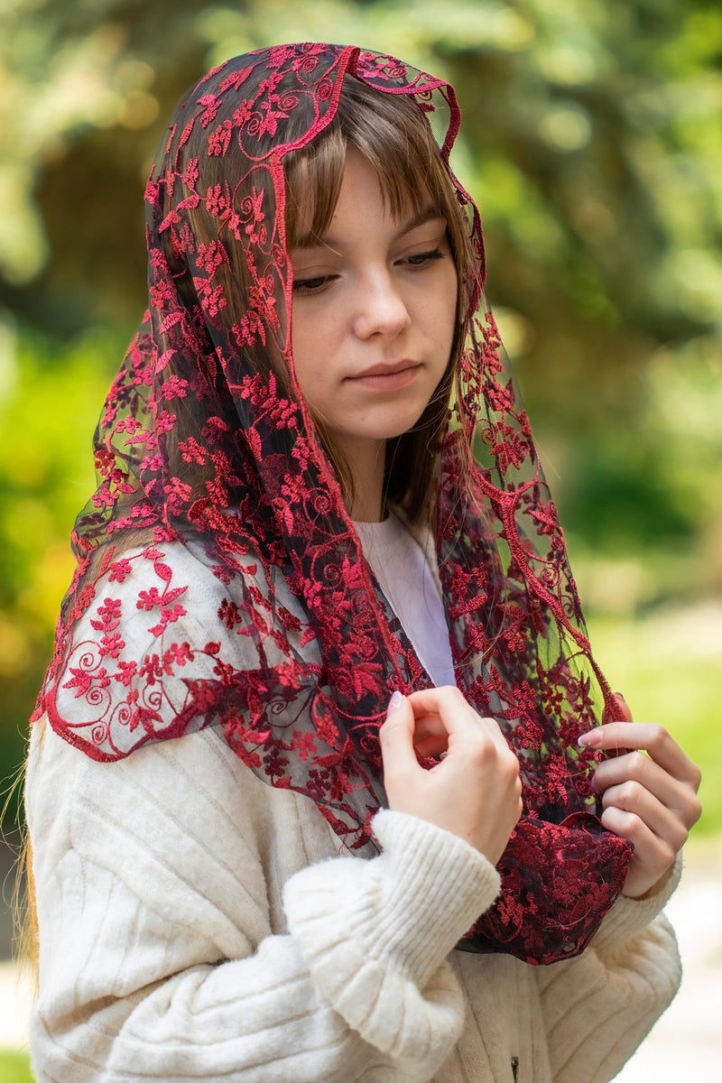 NEW! Dark red infinity veil - MariaVeils