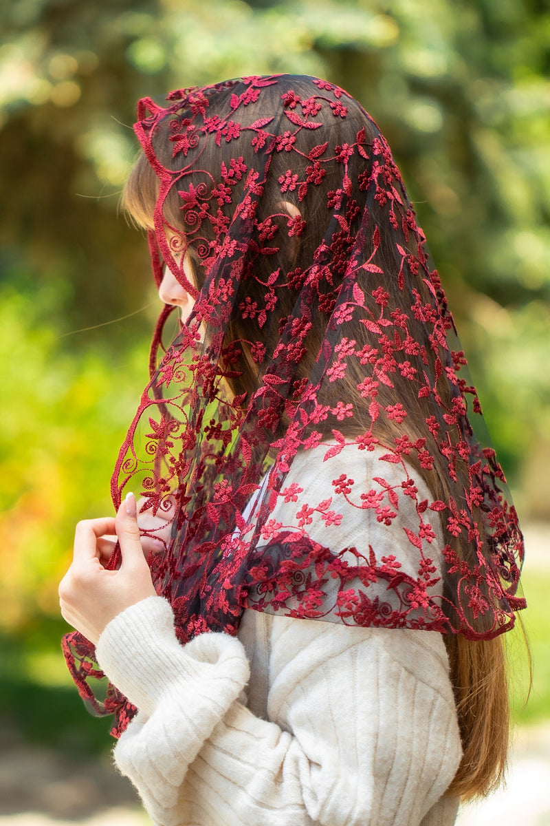 NEW! Dark red infinity veil - MariaVeils
