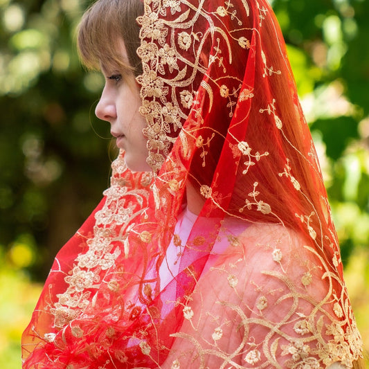 NEW!! Red Infinity Mantilla - MariaVeils