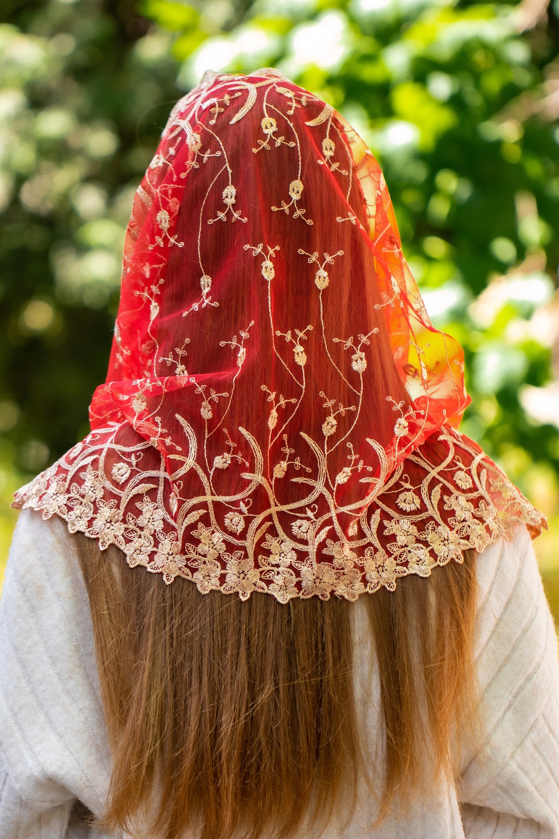 NEW!! Red Infinity Mantilla - MariaVeils
