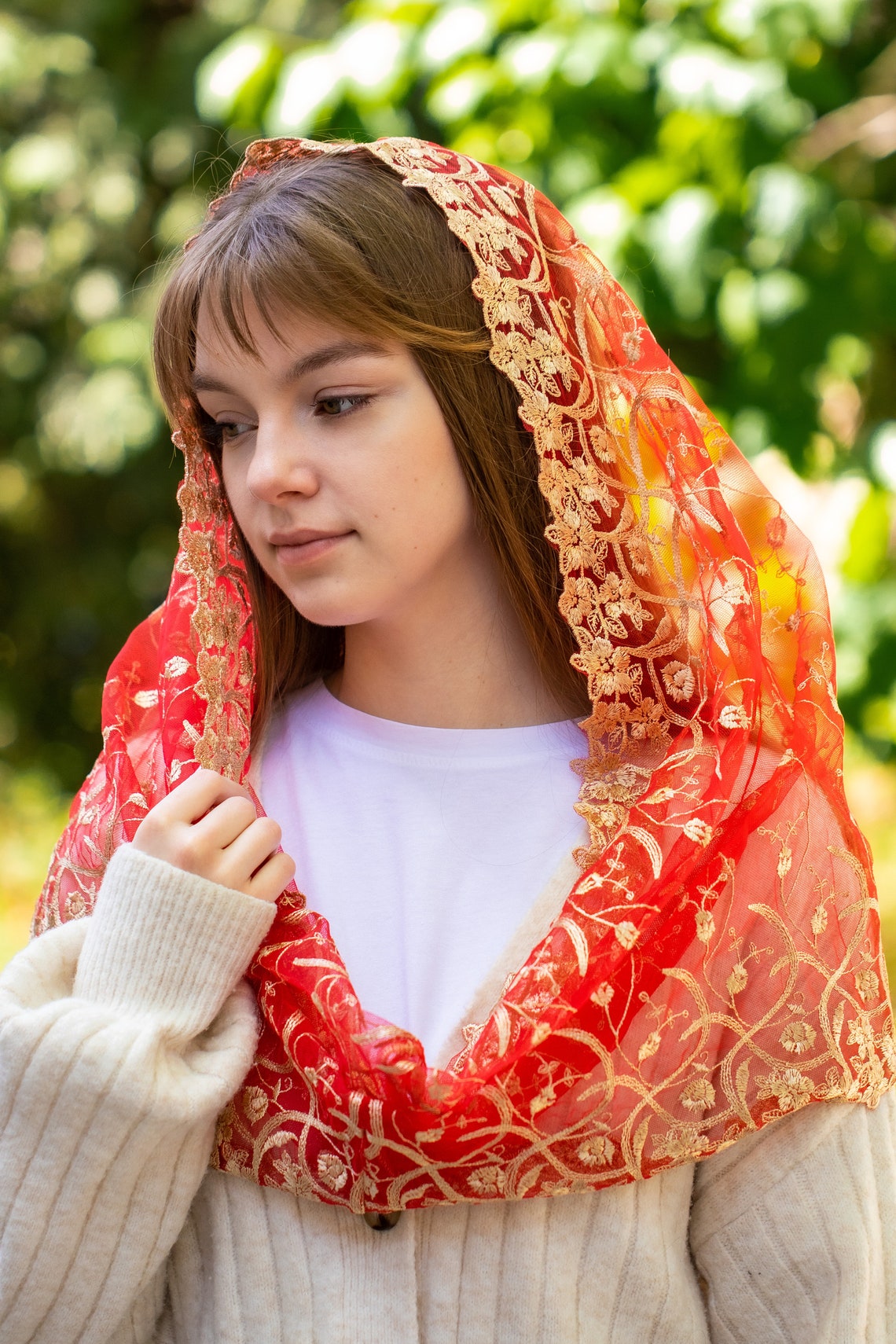 NEW!! Red Infinity Mantilla - MariaVeils