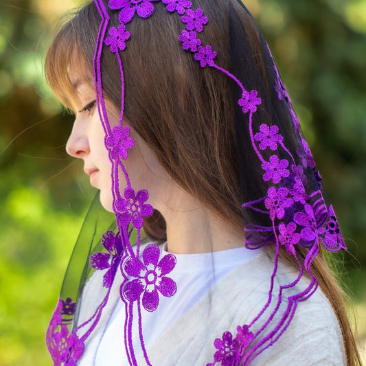 Short Purple Veil - MariaVeils