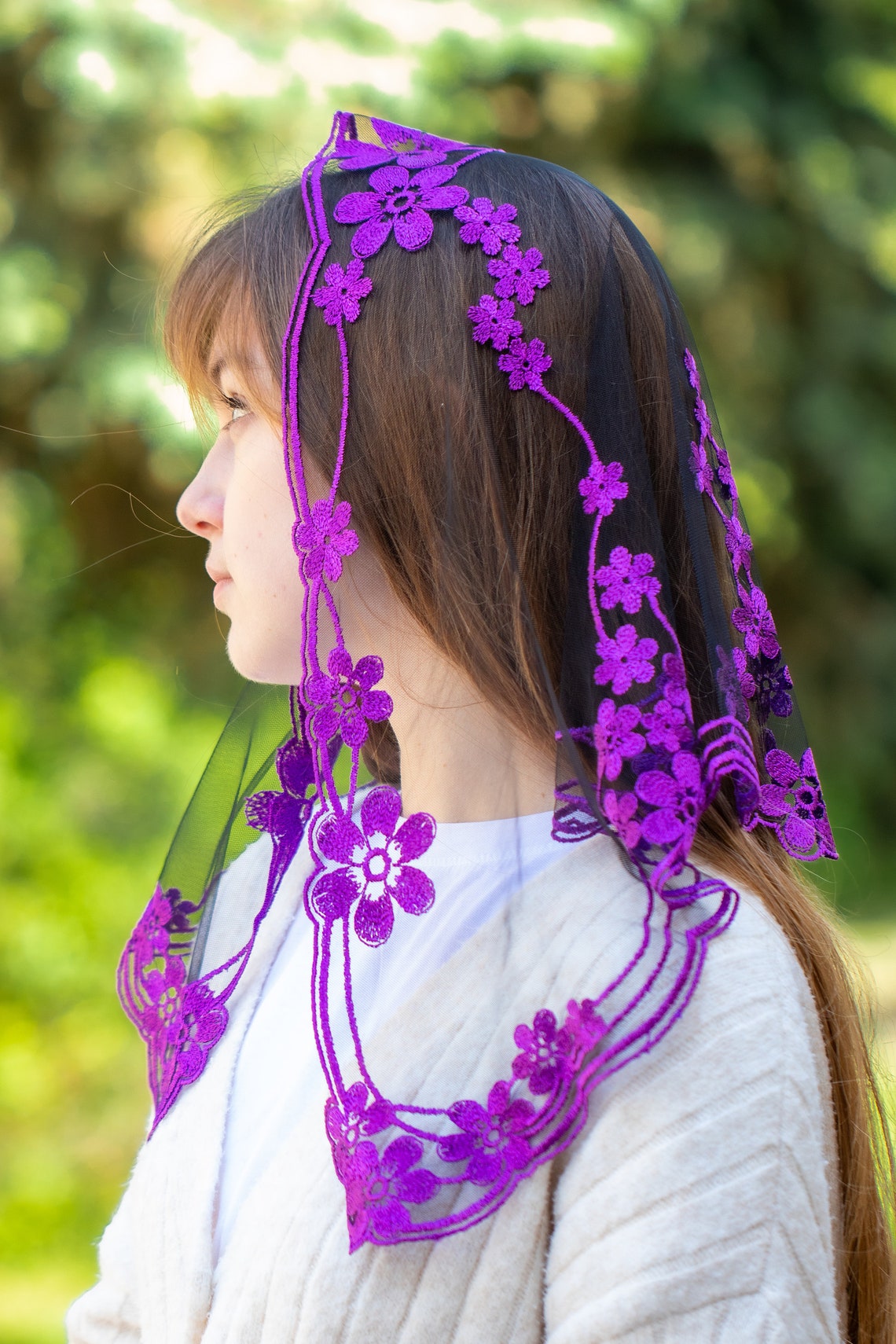 Short Purple Veil - MariaVeils