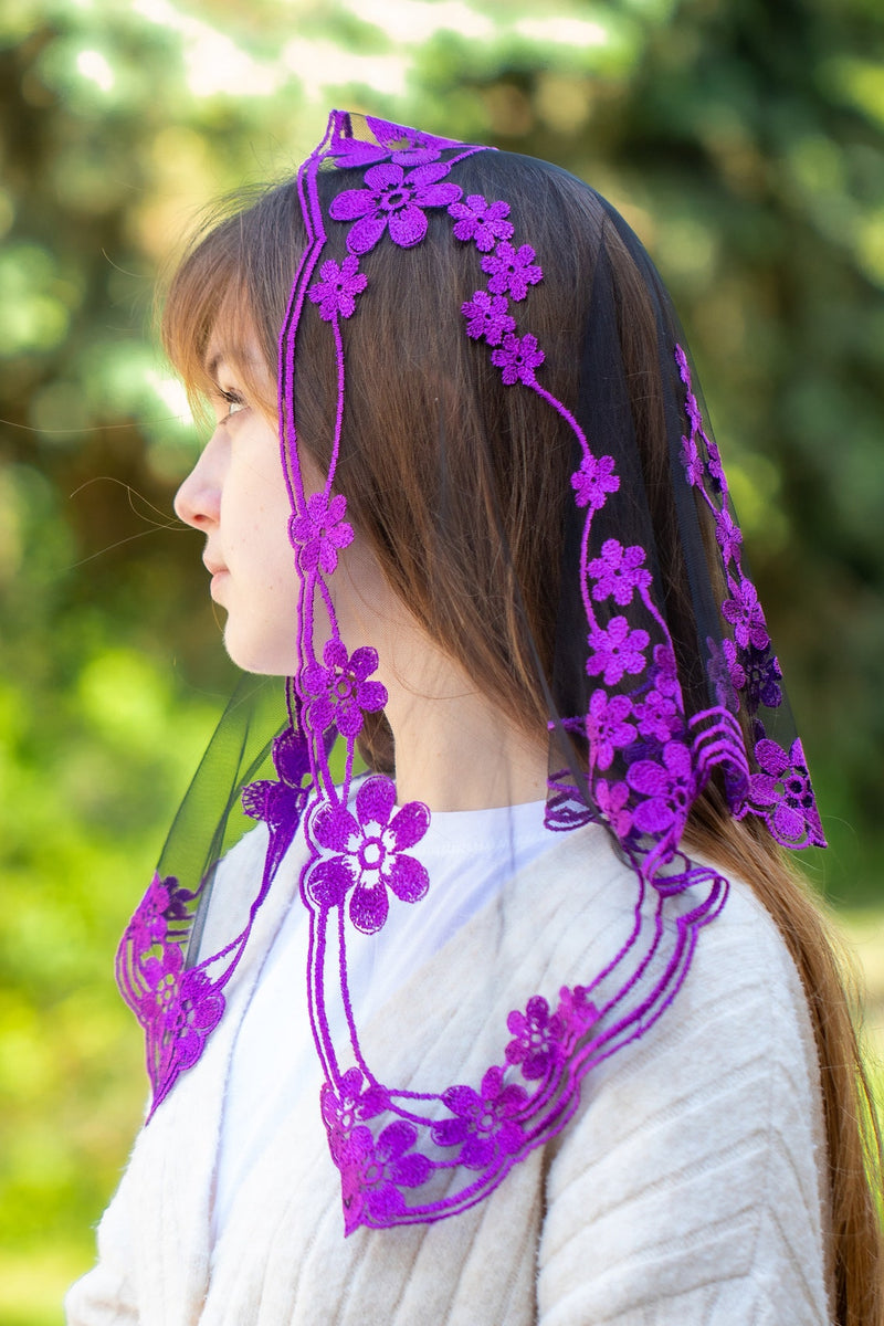 Short Purple Veil - MariaVeils