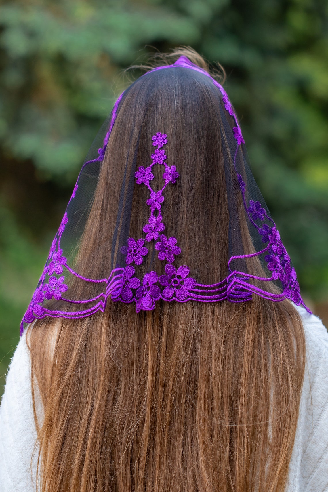 Short Purple Veil - MariaVeils