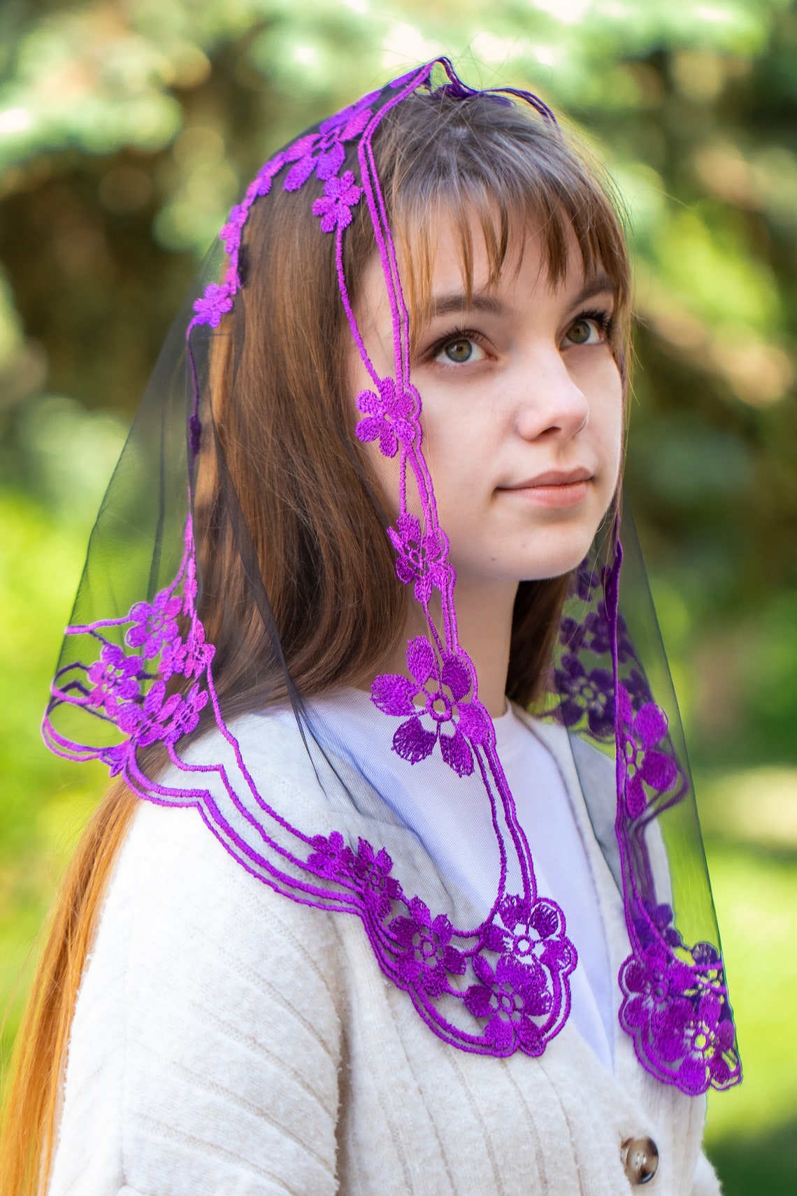 Short Purple Veil - MariaVeils