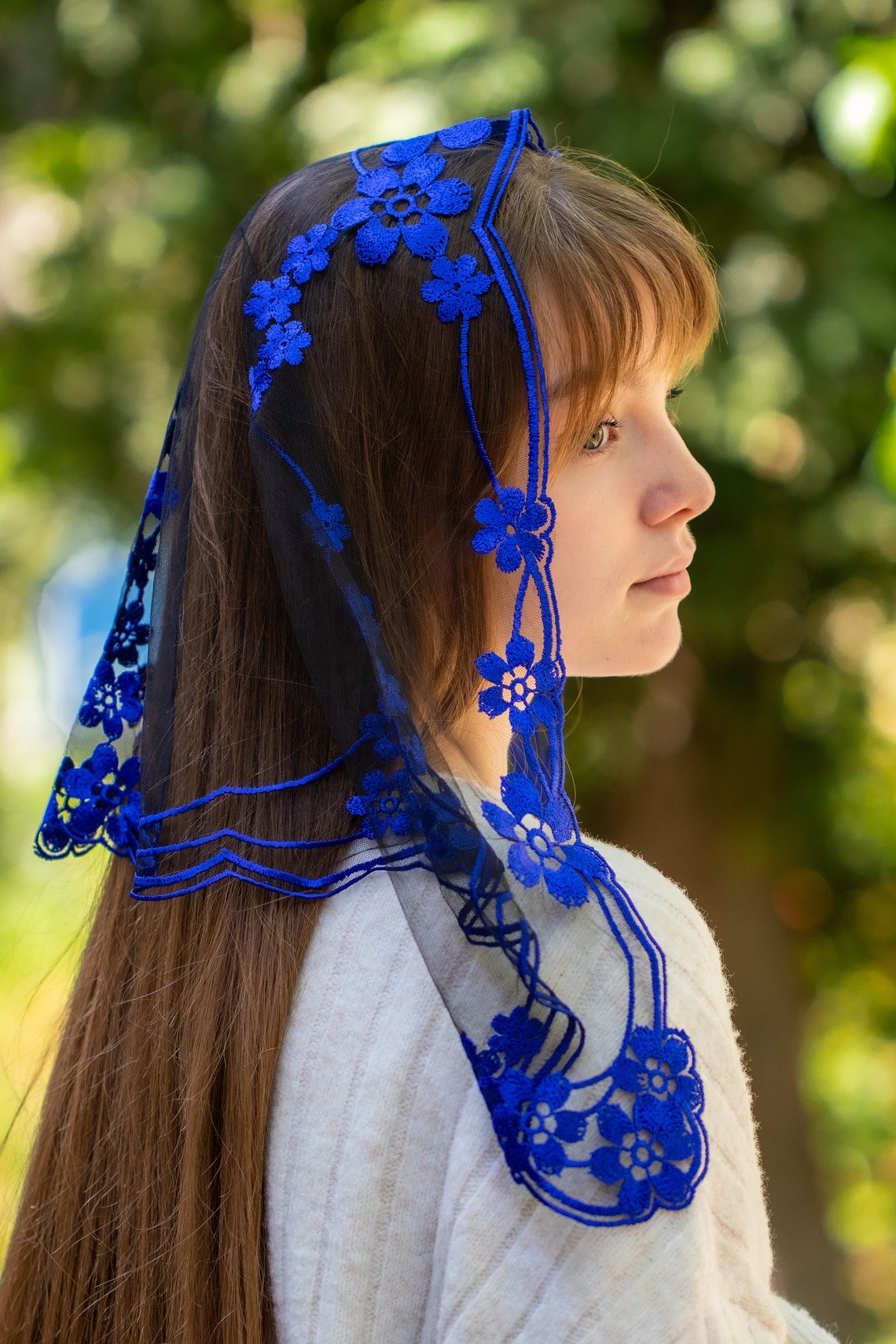 NEW!! Blue short veil - MariaVeils
