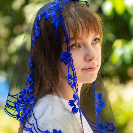 NEW!! Blue short veil - MariaVeils