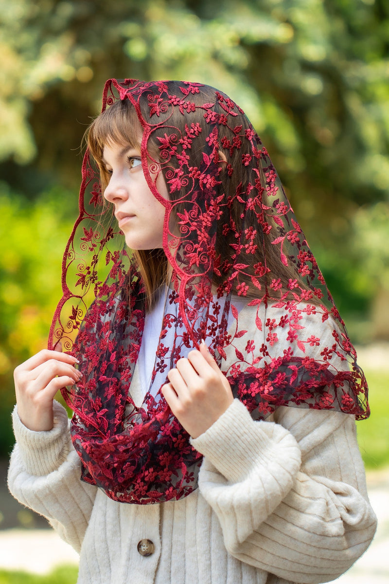 NEW! Dark red infinity veil - MariaVeils