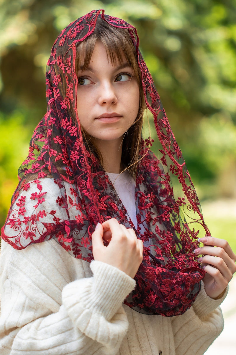 NEW! Dark red infinity veil - MariaVeils