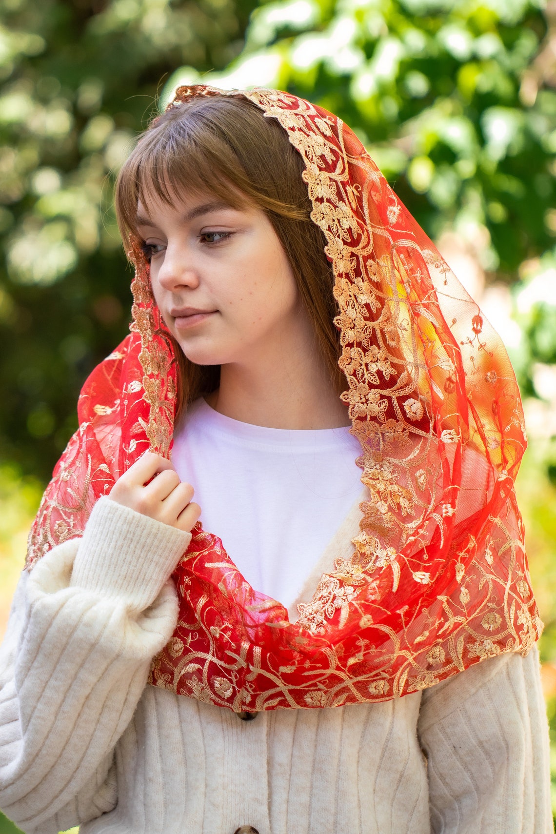 NEW!! Red Infinity Mantilla - MariaVeils