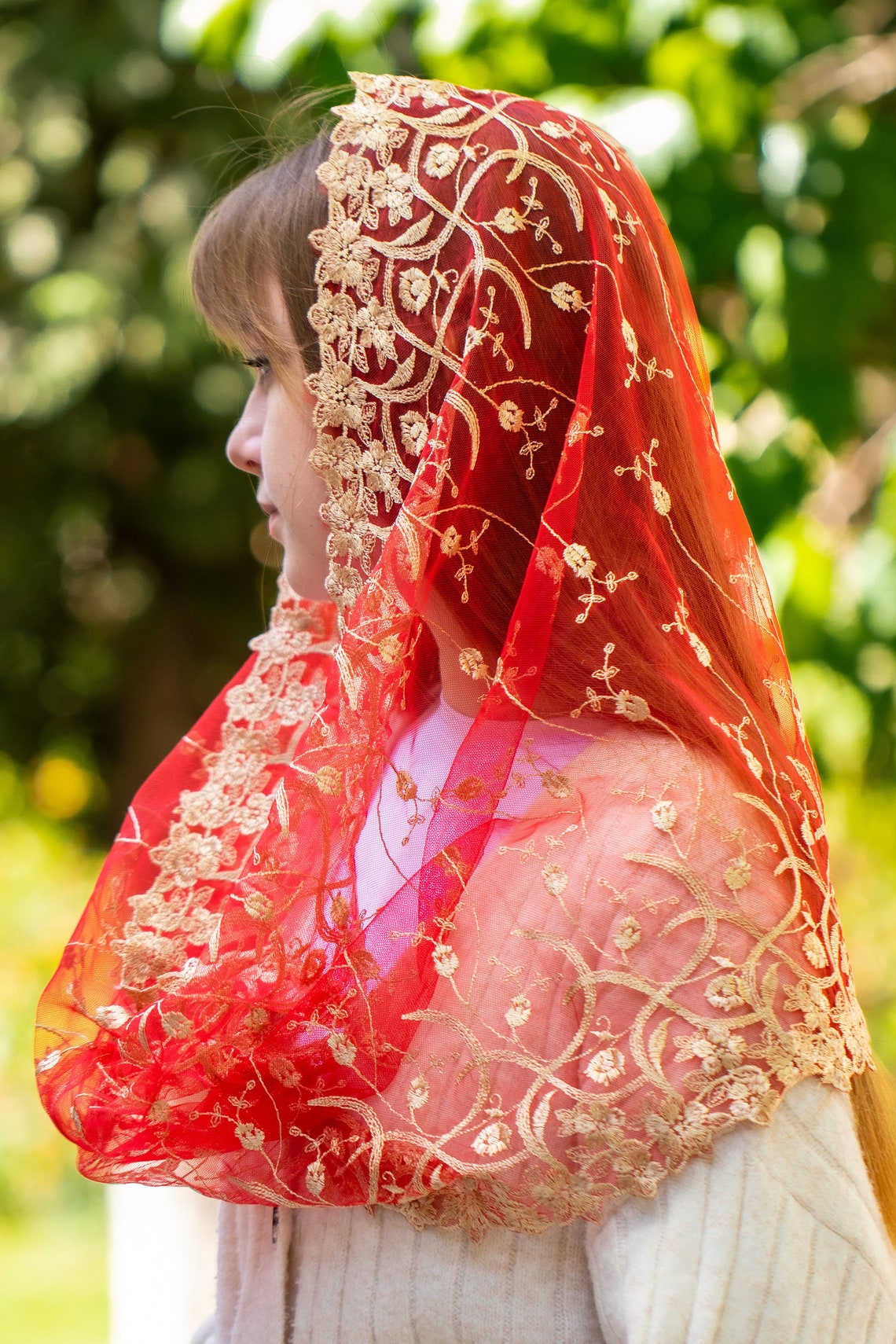 NEW!! Red Infinity Mantilla - MariaVeils