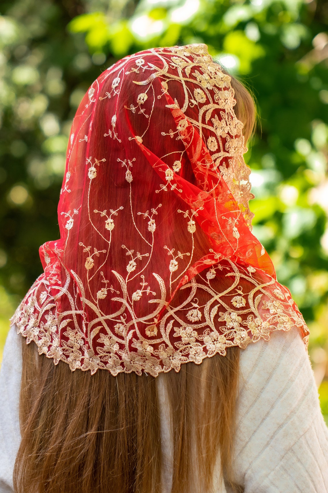NEW!! Red Infinity Mantilla - MariaVeils
