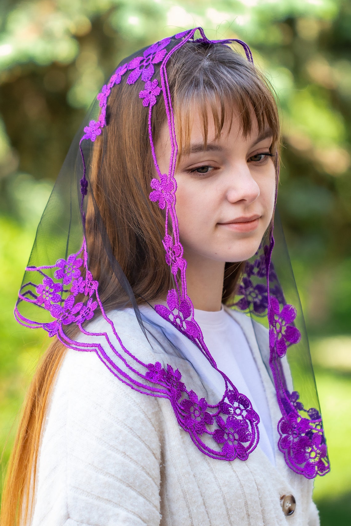 Short Purple Veil - MariaVeils