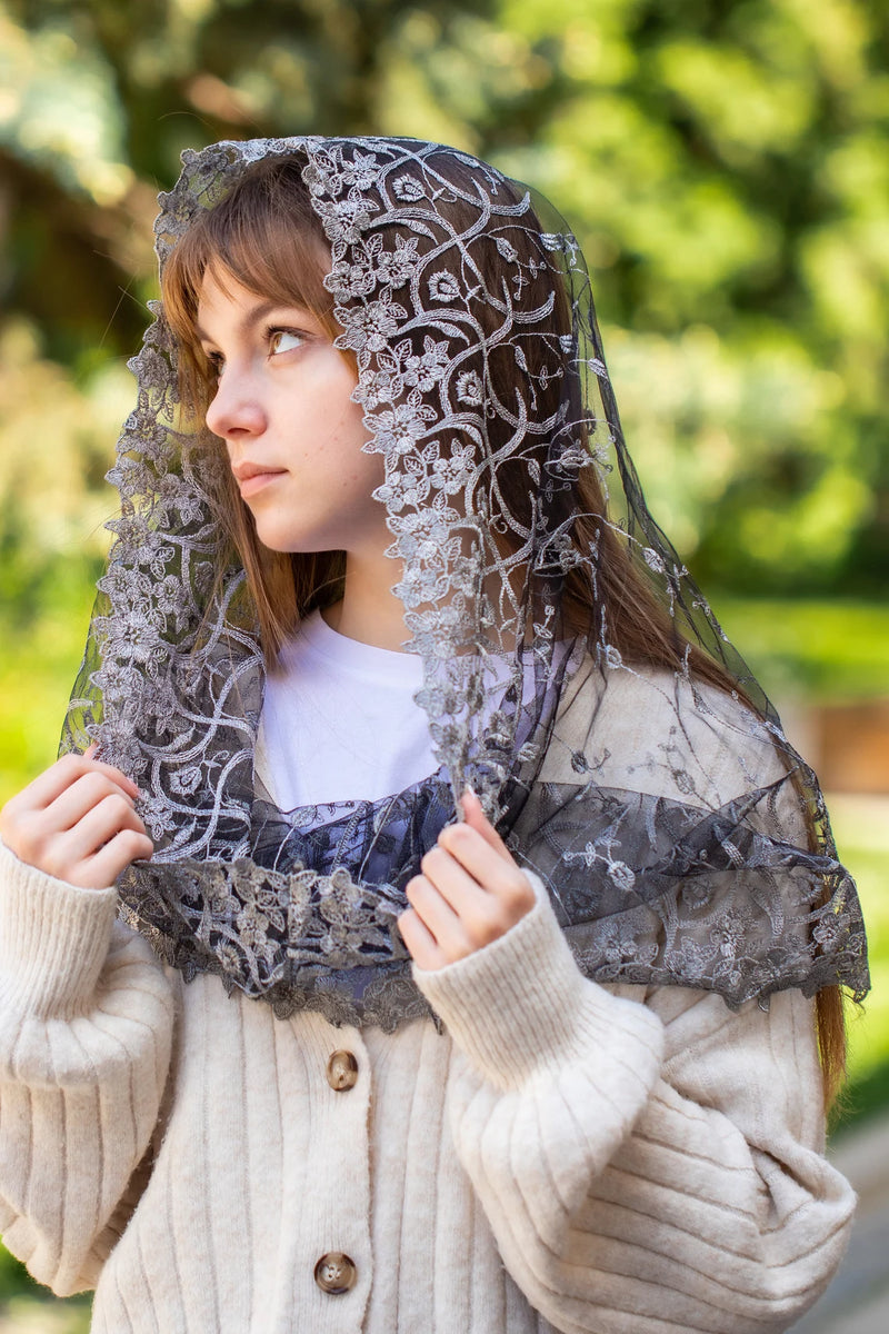 Grey Infinity Mantilla