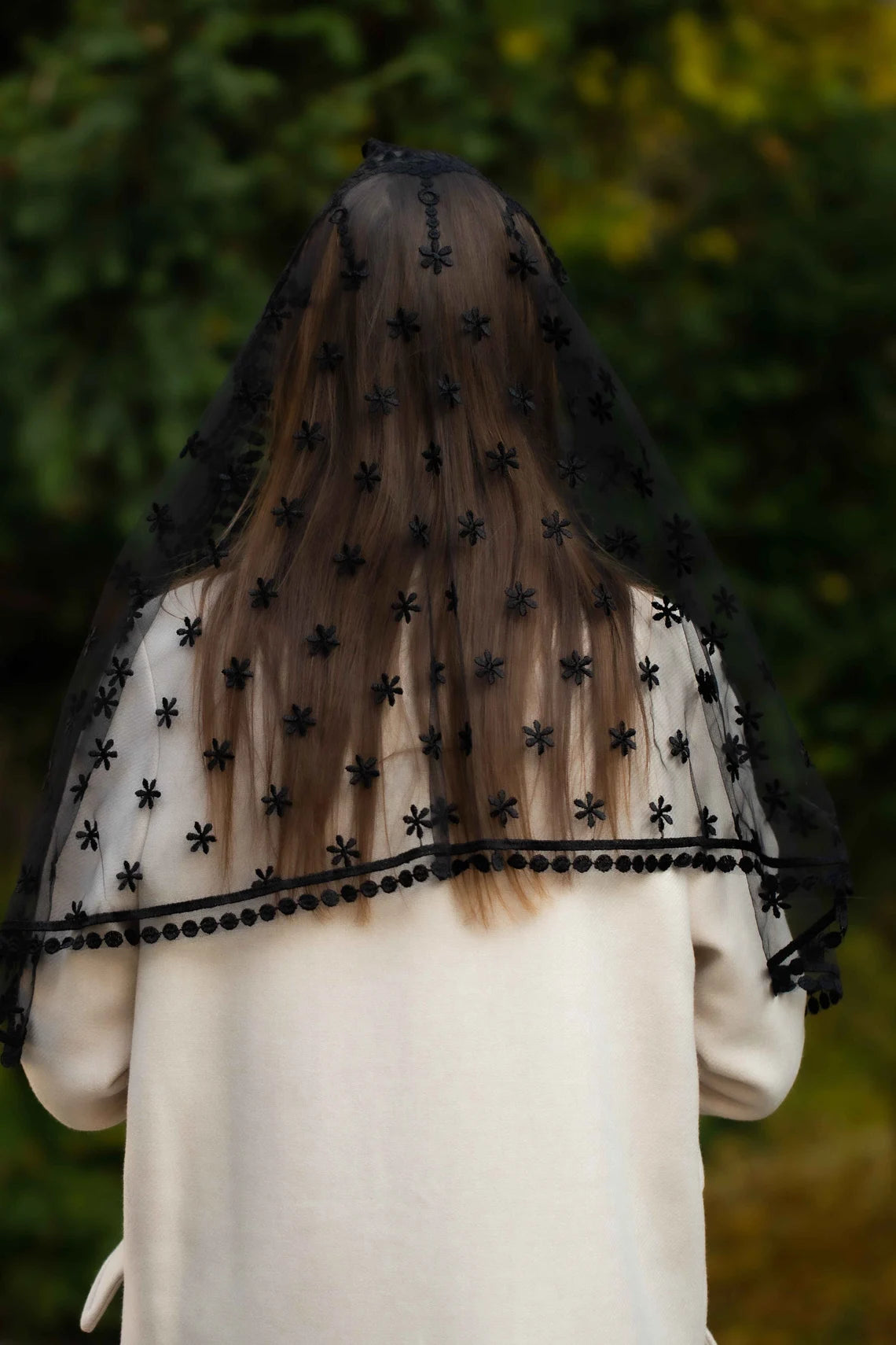 LONG BLACK MANTILLA - MariaVeils