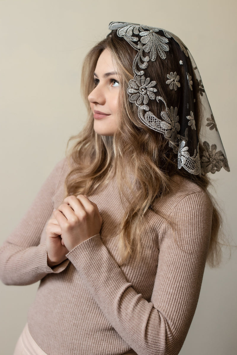 Catholic head covering veil for church - Maria Veils
